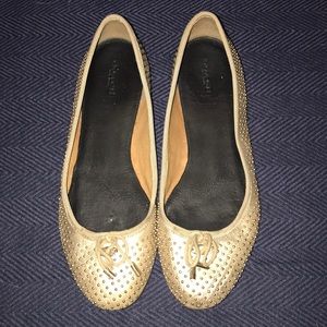 Coach gold ballet flats